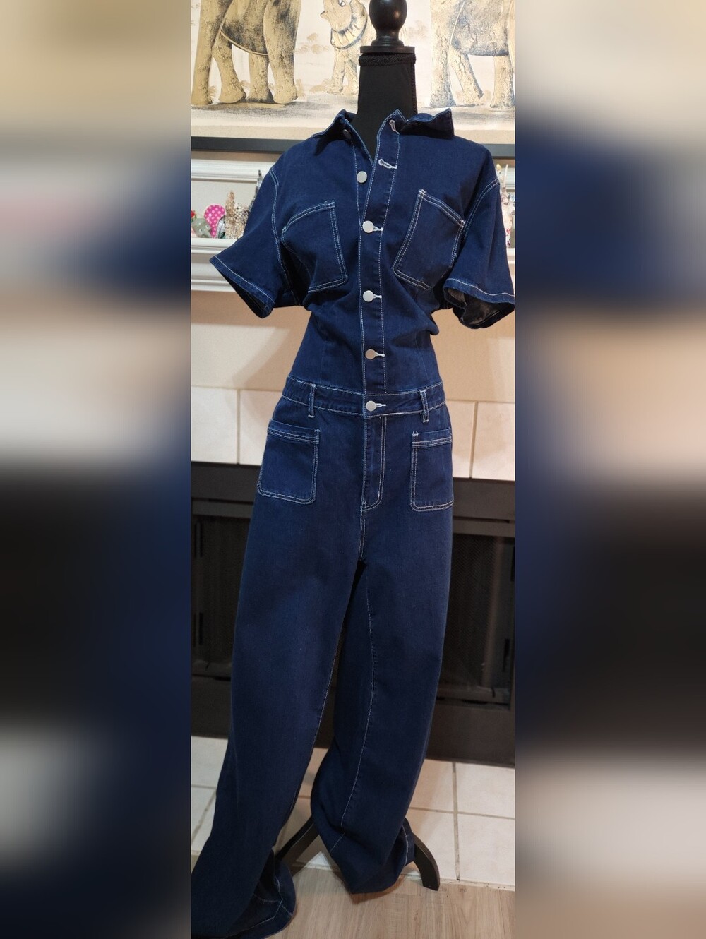 Fashion Nova Adrianna Denim Jumpsuit